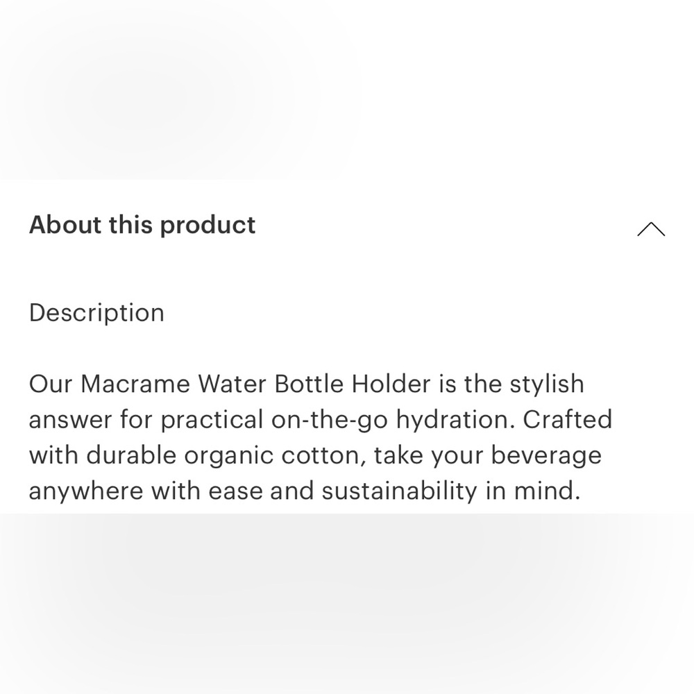 Macrame Water Bottle Holder - NWT - Picture 4 of 5